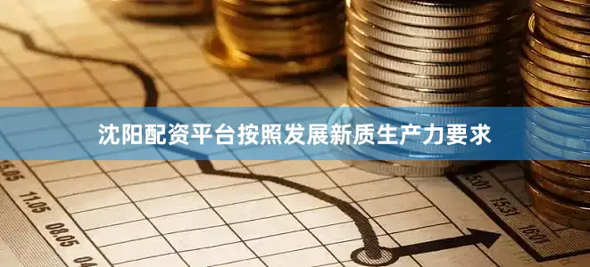 沈阳配资平台按照发展新质生产力要求